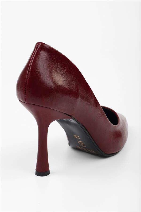 Kadın Vague Bordo Cilt Stiletto