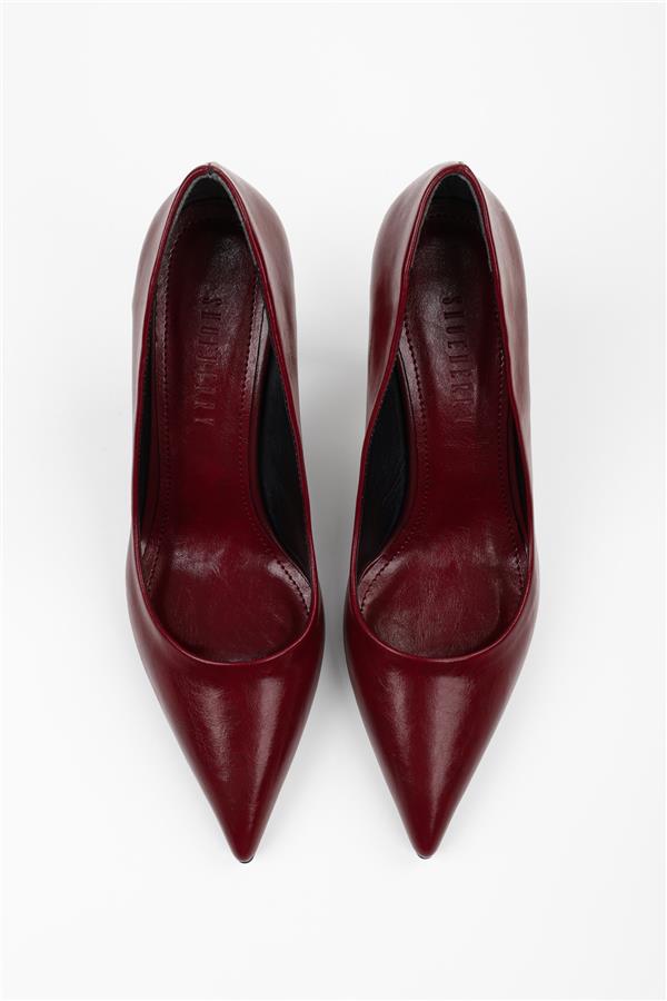 Kadın Vague Bordo Cilt Stiletto