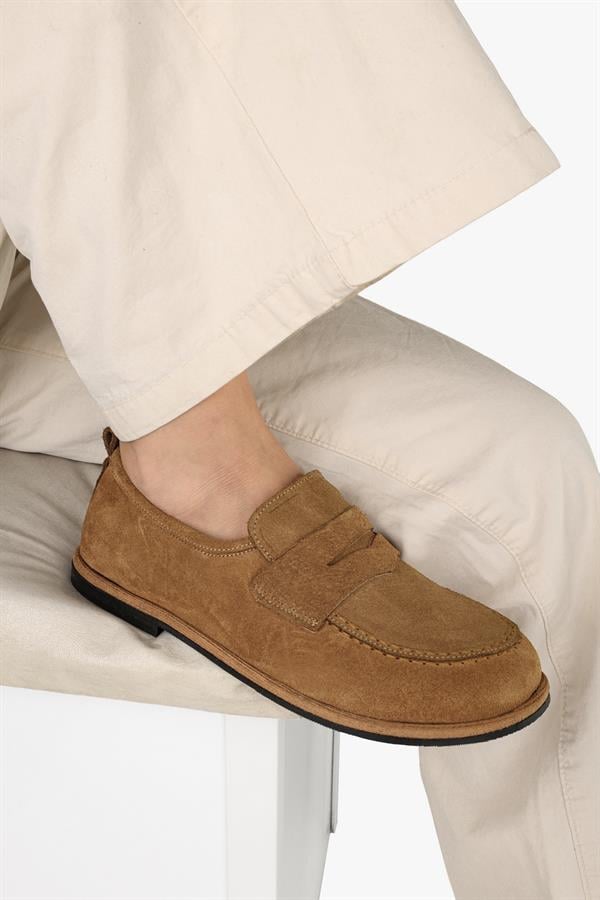 Kadın Zac Camel Hakiki Süet Deri Loafer