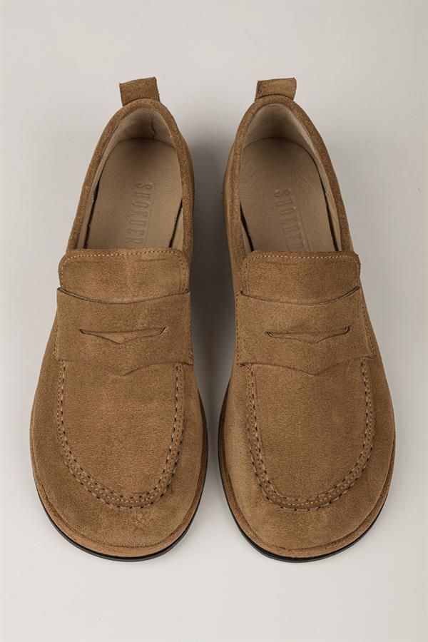 Kadın Zac Camel Hakiki Süet Deri Loafer