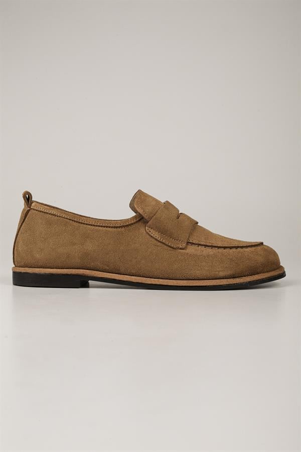 Kadın Zac Camel Hakiki Süet Deri Loafer