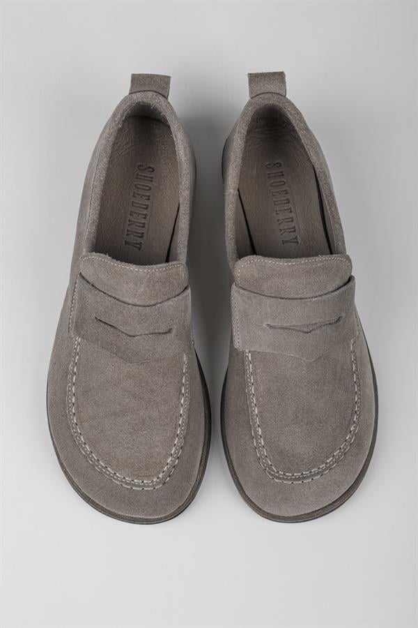 Kadın Zac Vizon Hakiki Süet Deri Loafer