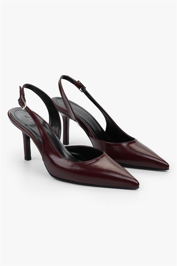 Kadın Zenvia Bordo Cilt Stiletto