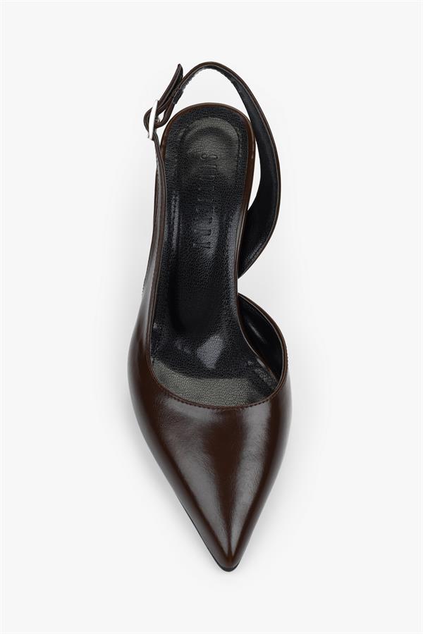 Kadın Zenvia Kahve Cilt Stiletto