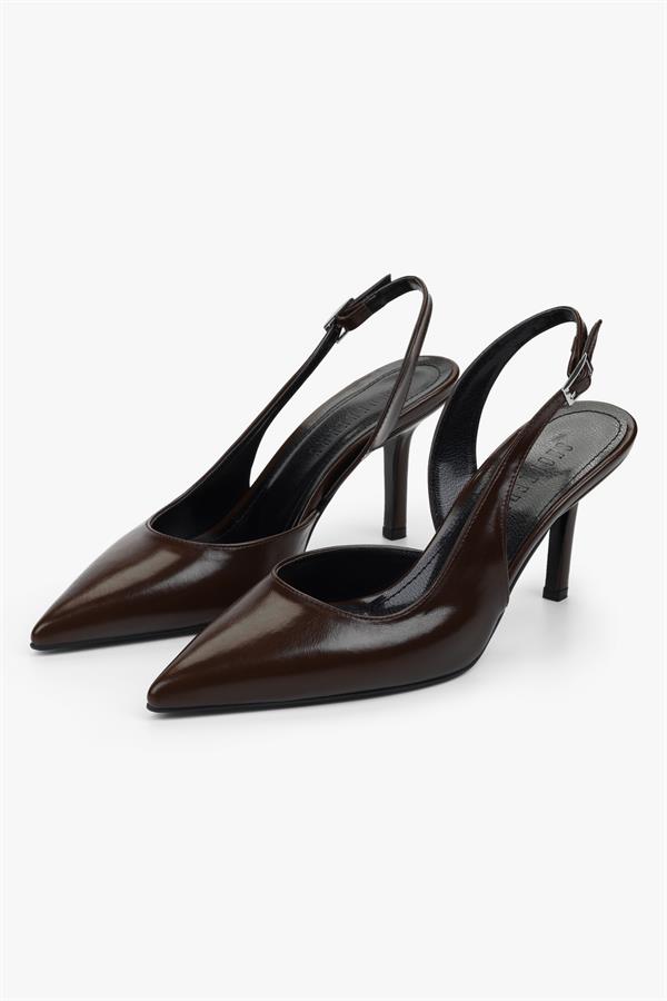 Kadın Zenvia Kahve Cilt Stiletto