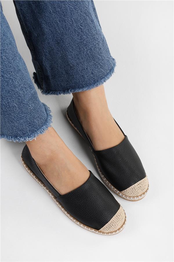 Kadın Ziles Siyah Cilt Espadril