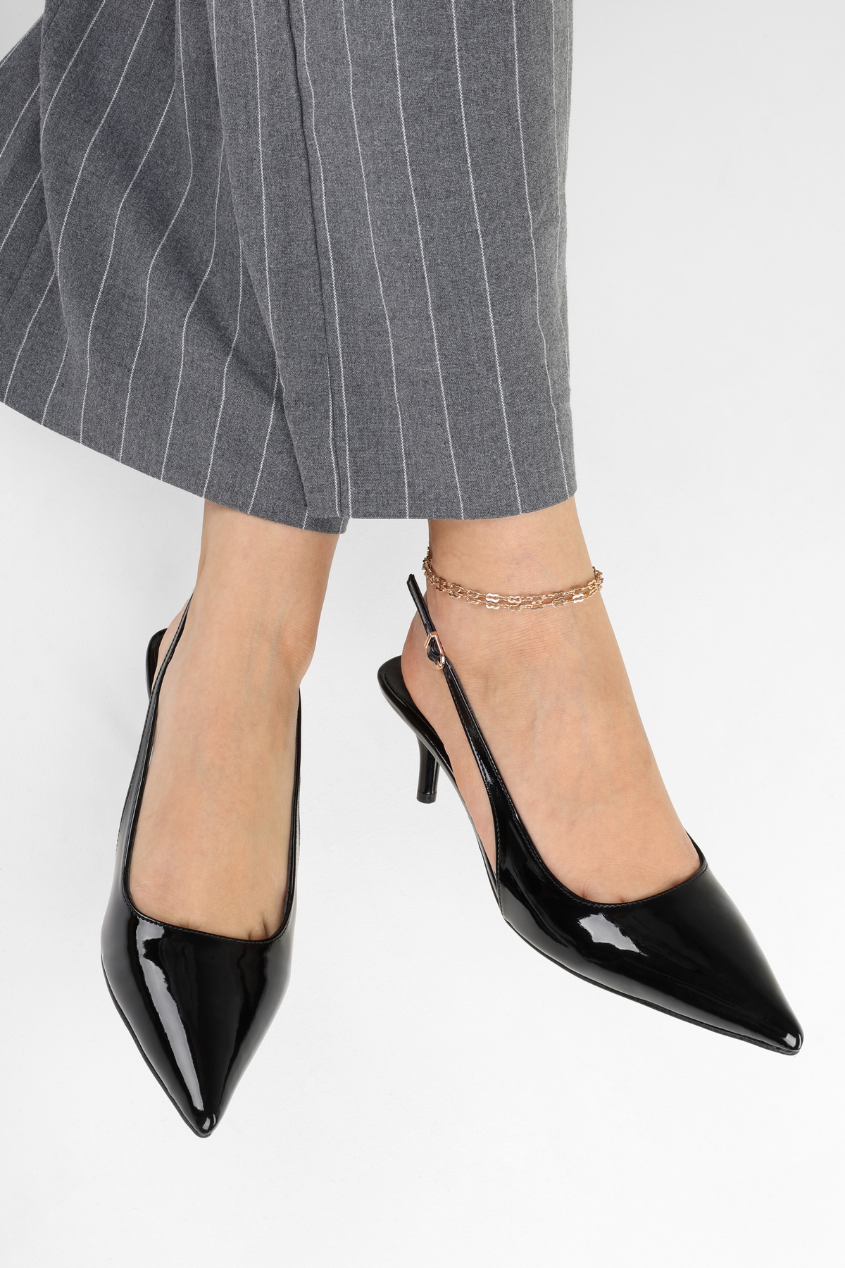 Kadın Estelle Siyah Rugan Stiletto · 2