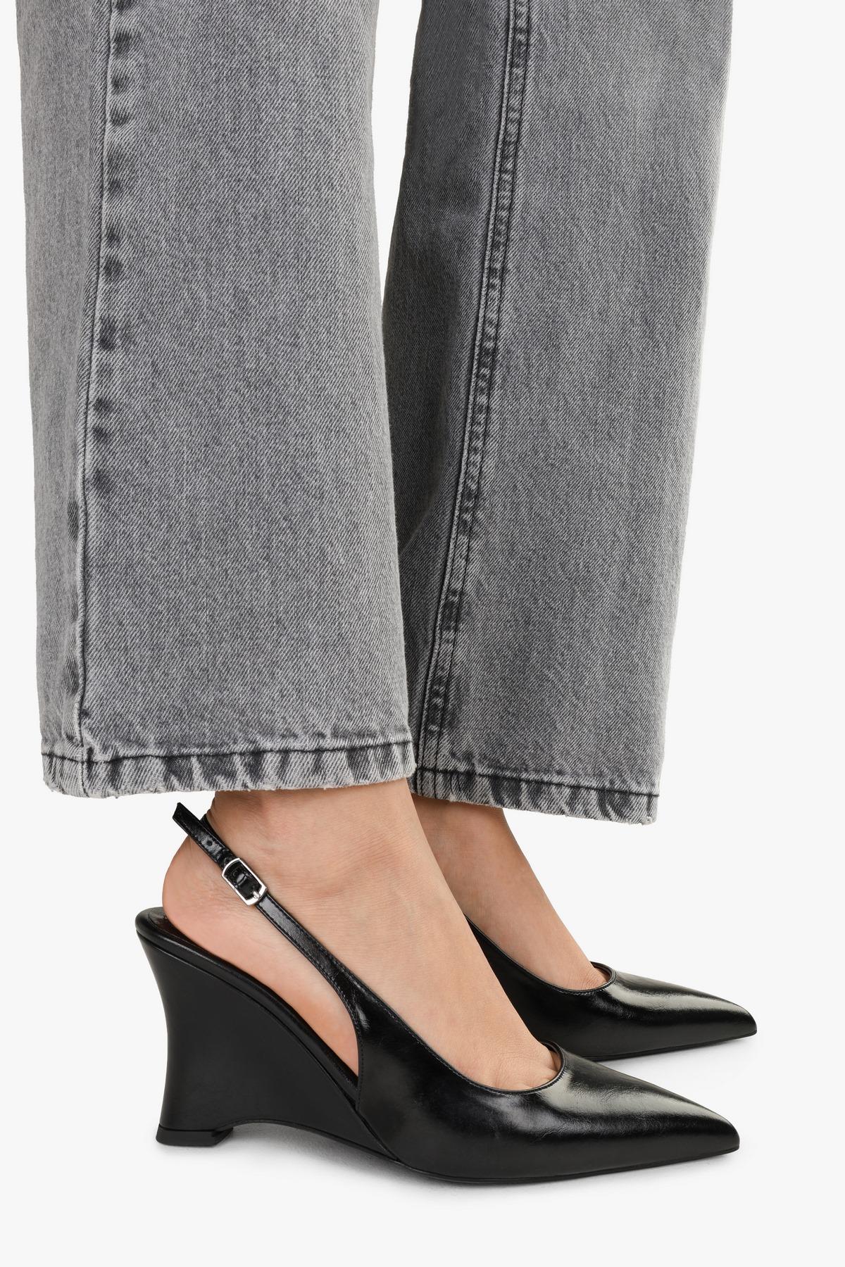 Kadın Gigi Siyah Cilt Dolgu Topuklu Stiletto