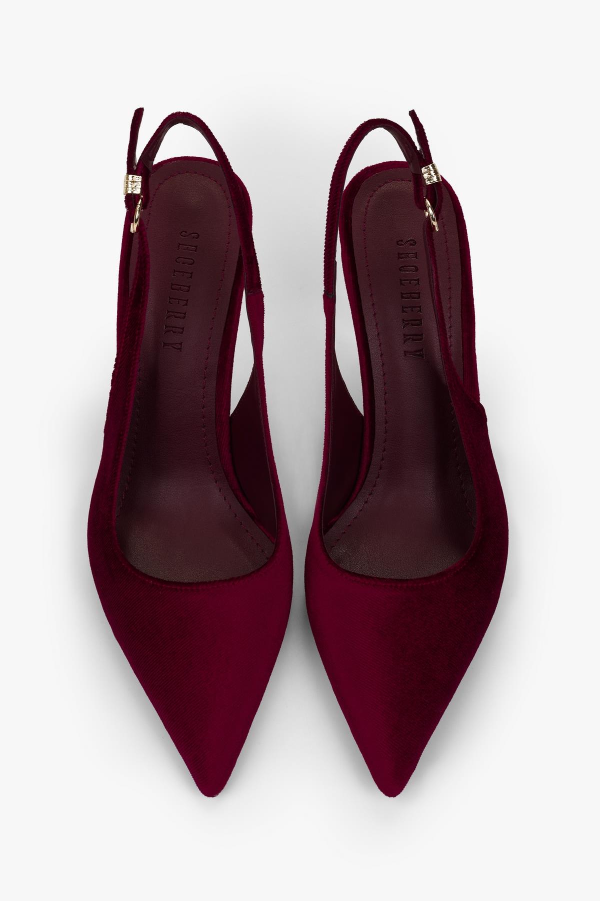 Kadın Hudson Bordo Kadife Gold Tokalı Stiletto · 3