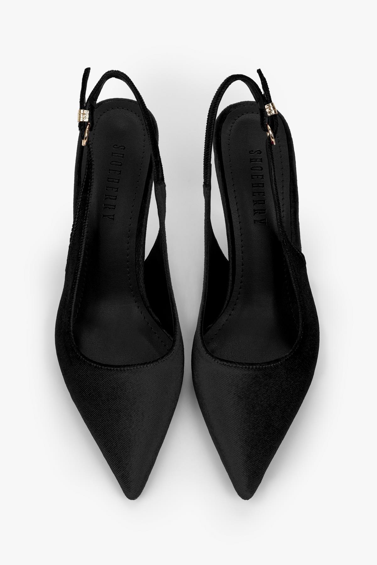 Kadın Hudson Siyah Kadife Gold Tokalı Stiletto · 3