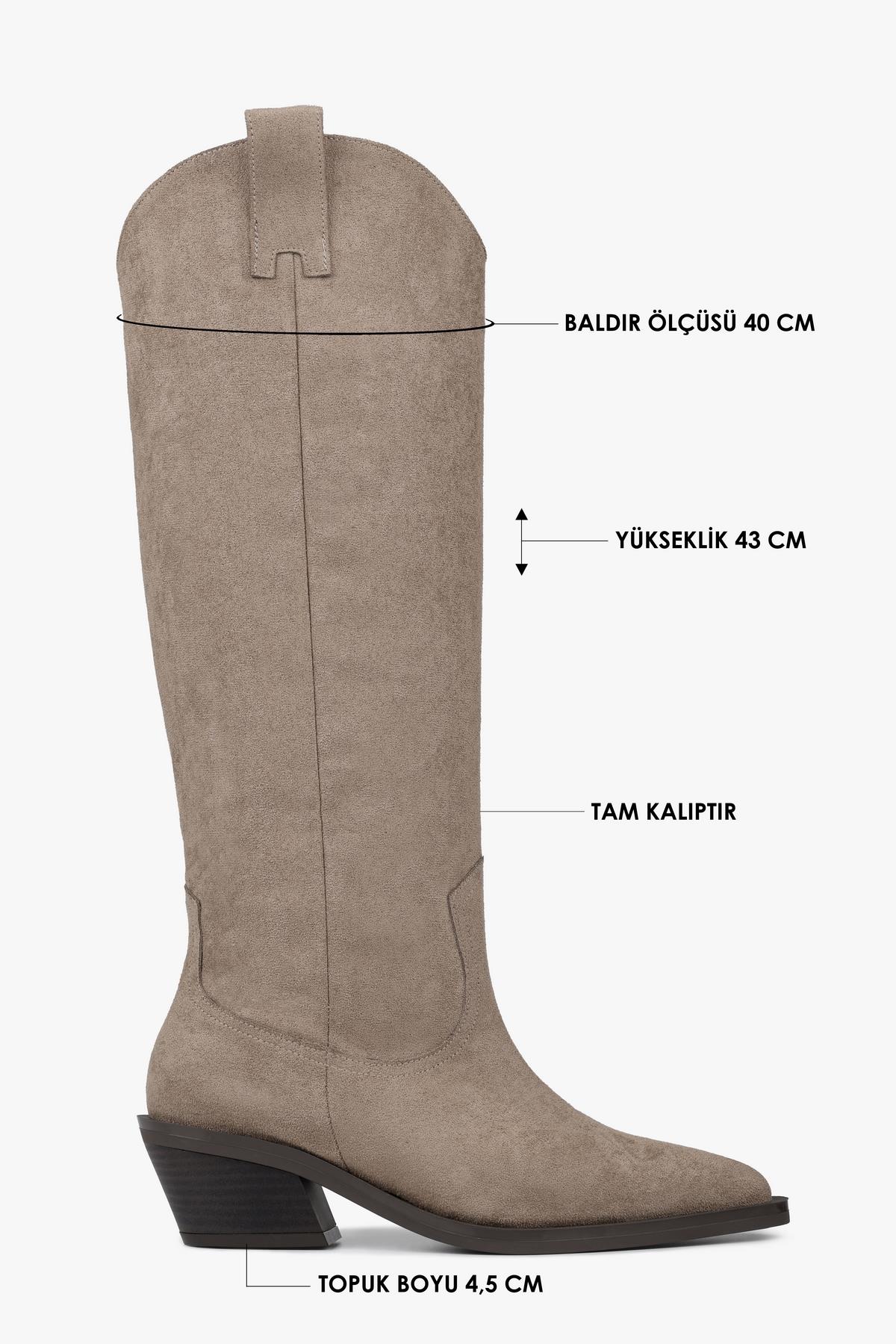 Kadın Kailey Vizon Süet Kovboy Çizme · 3