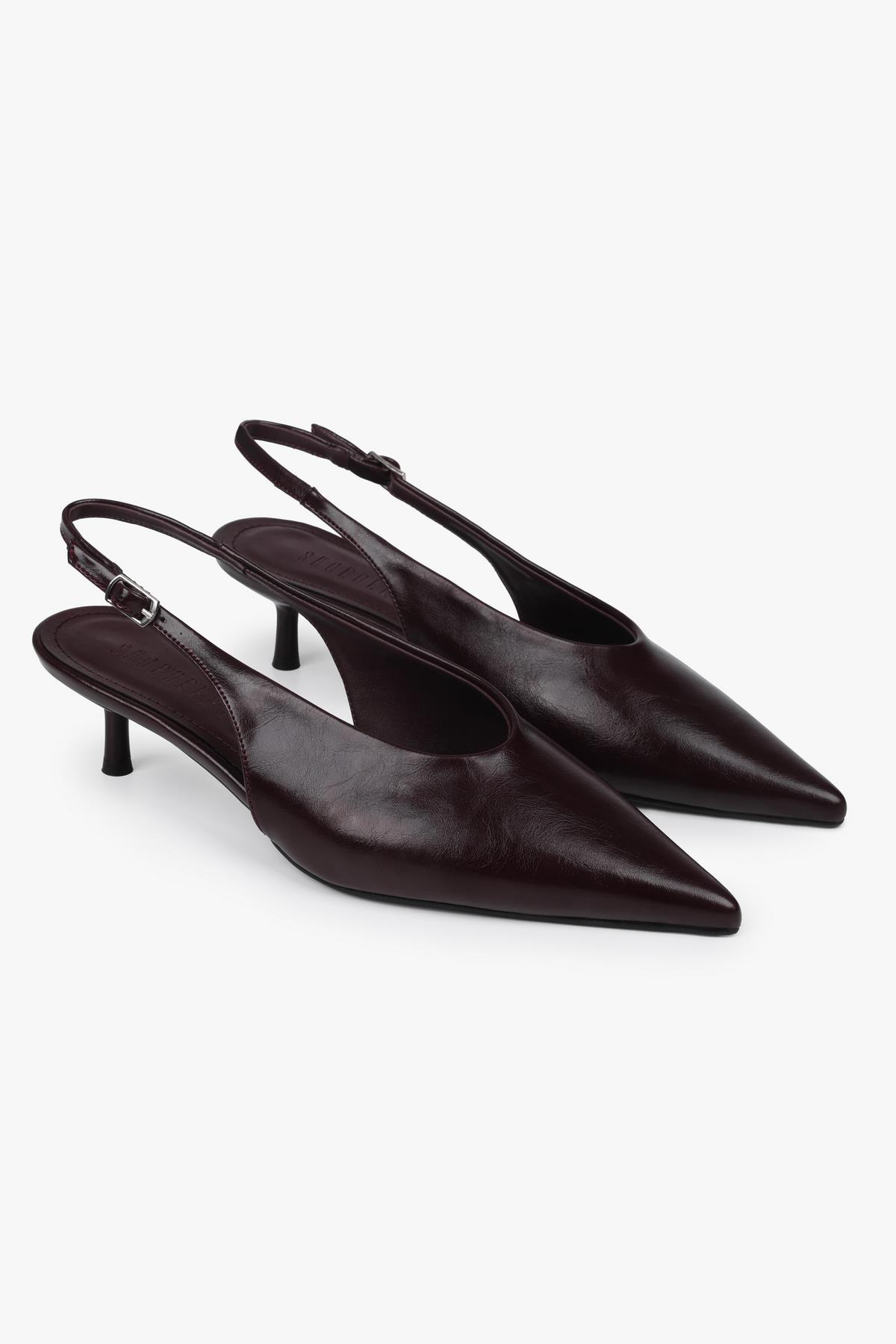 Kadın Luna Bordo Cilt Stiletto
