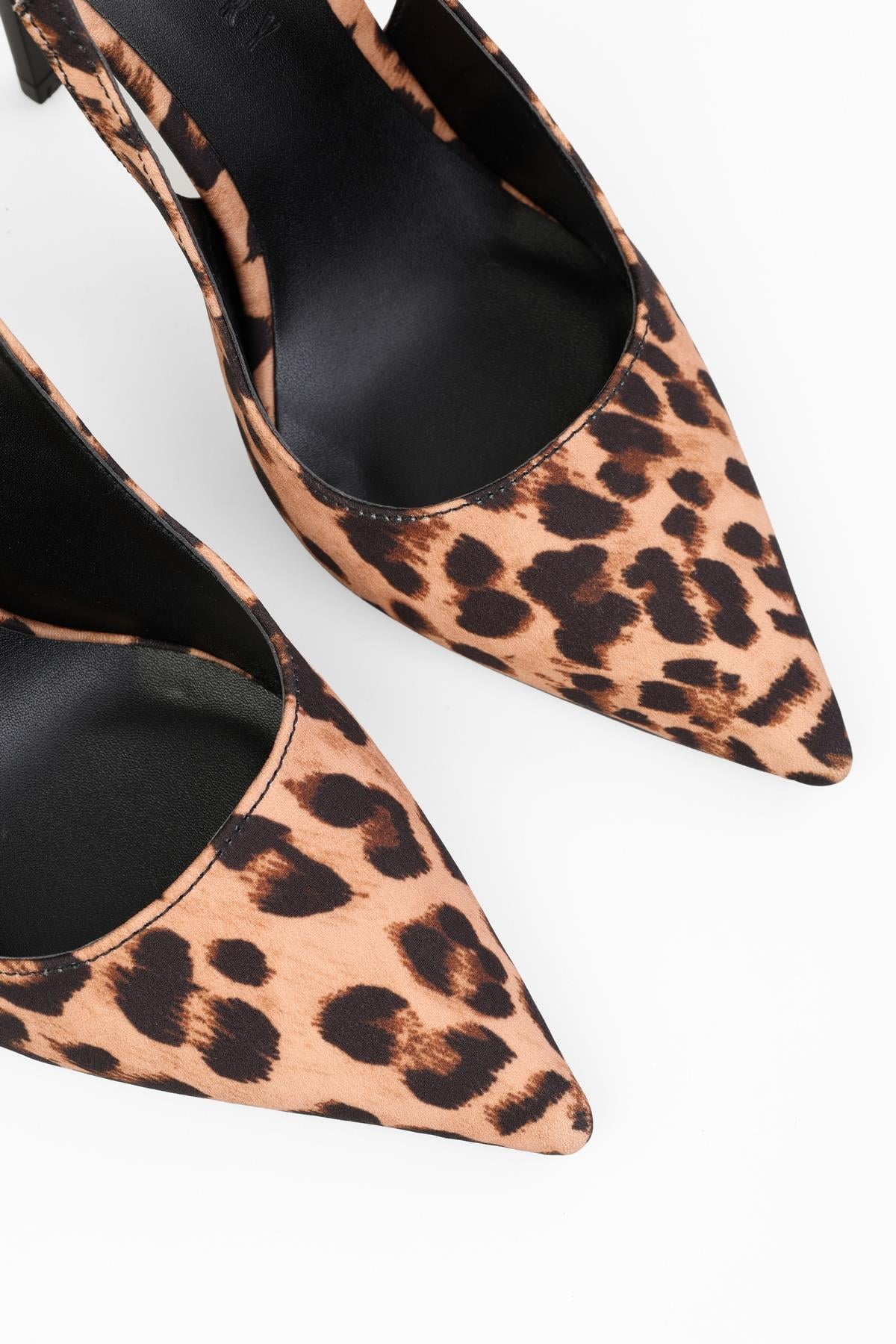 Kadın Mila Leopar Zara Saten Kemerli Bilekten Bağlı Stiletto · 5