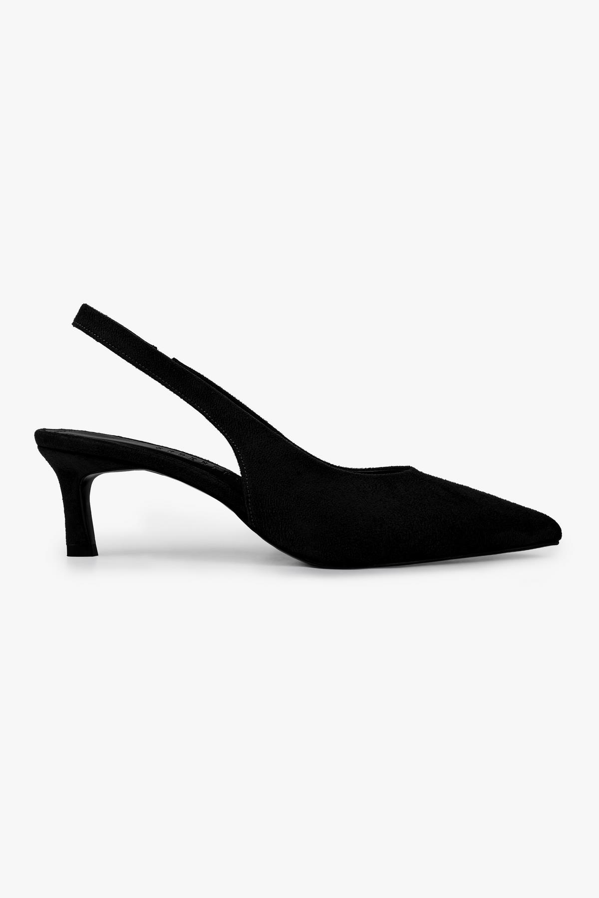 Kadın Peta Siyah Süet Stiletto
