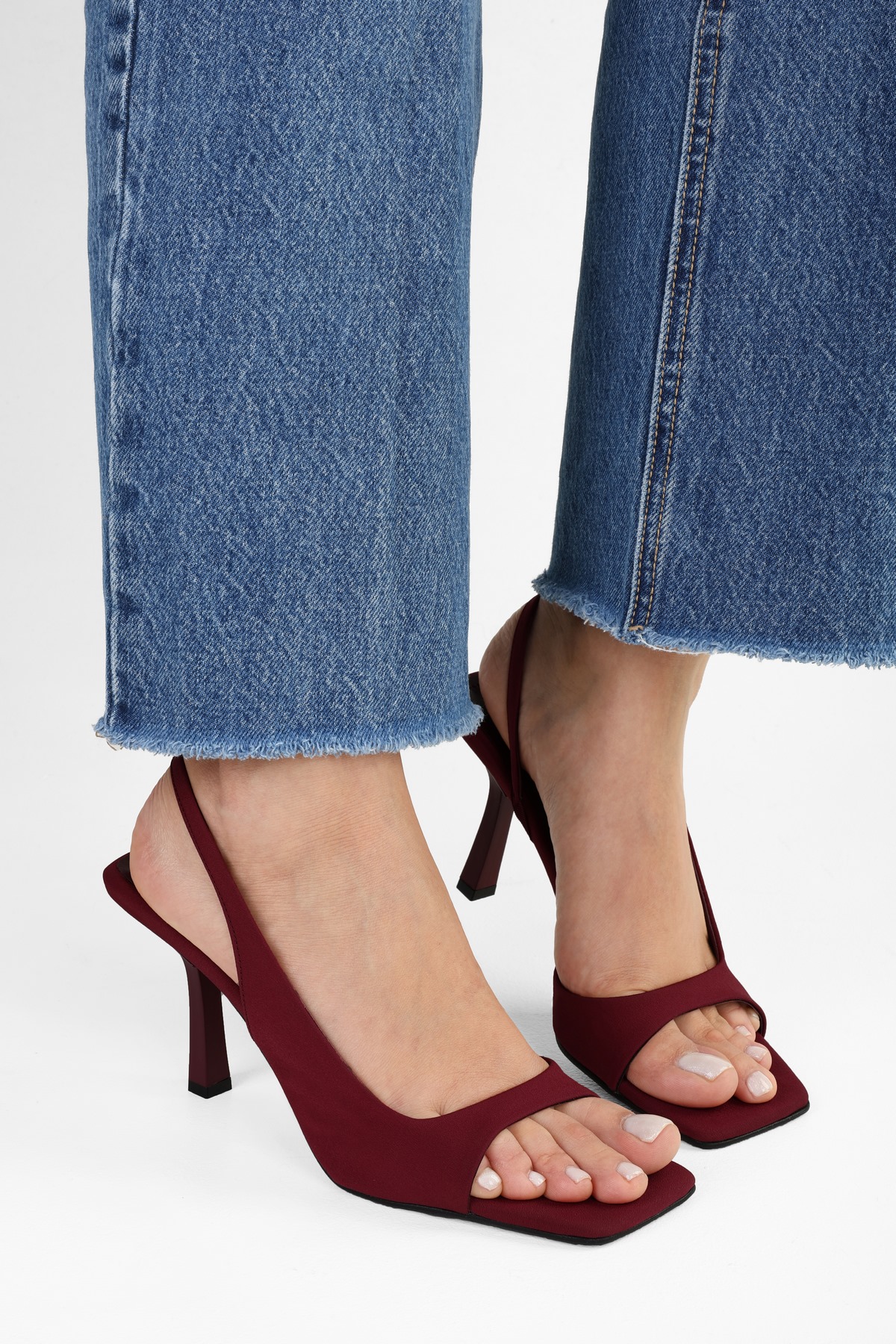 Kadın Sassy Bordo Zara Saten Topuklu Ayakkabı · 4