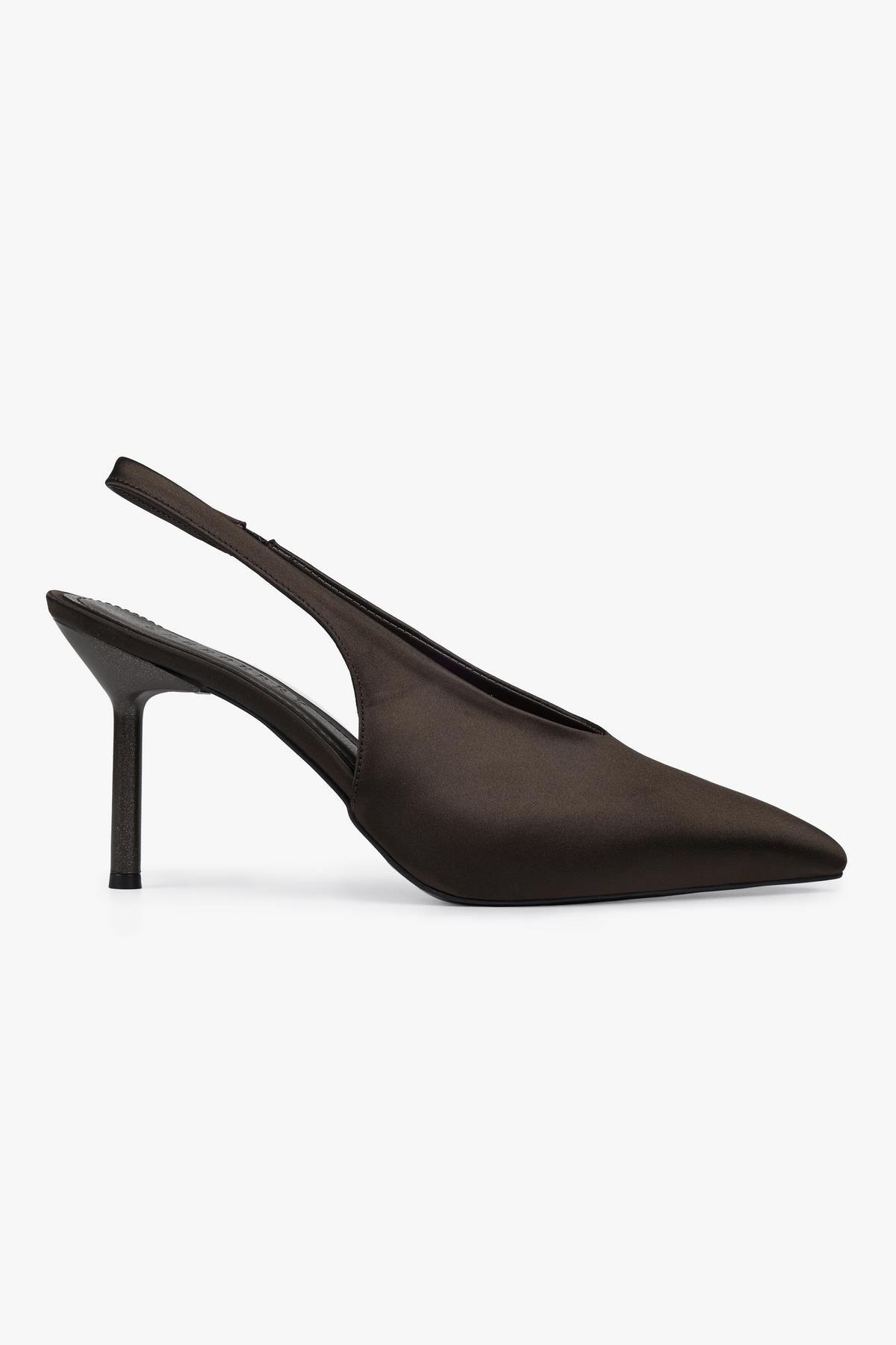 Kadın Vetra Kahve Saten Stiletto · 2