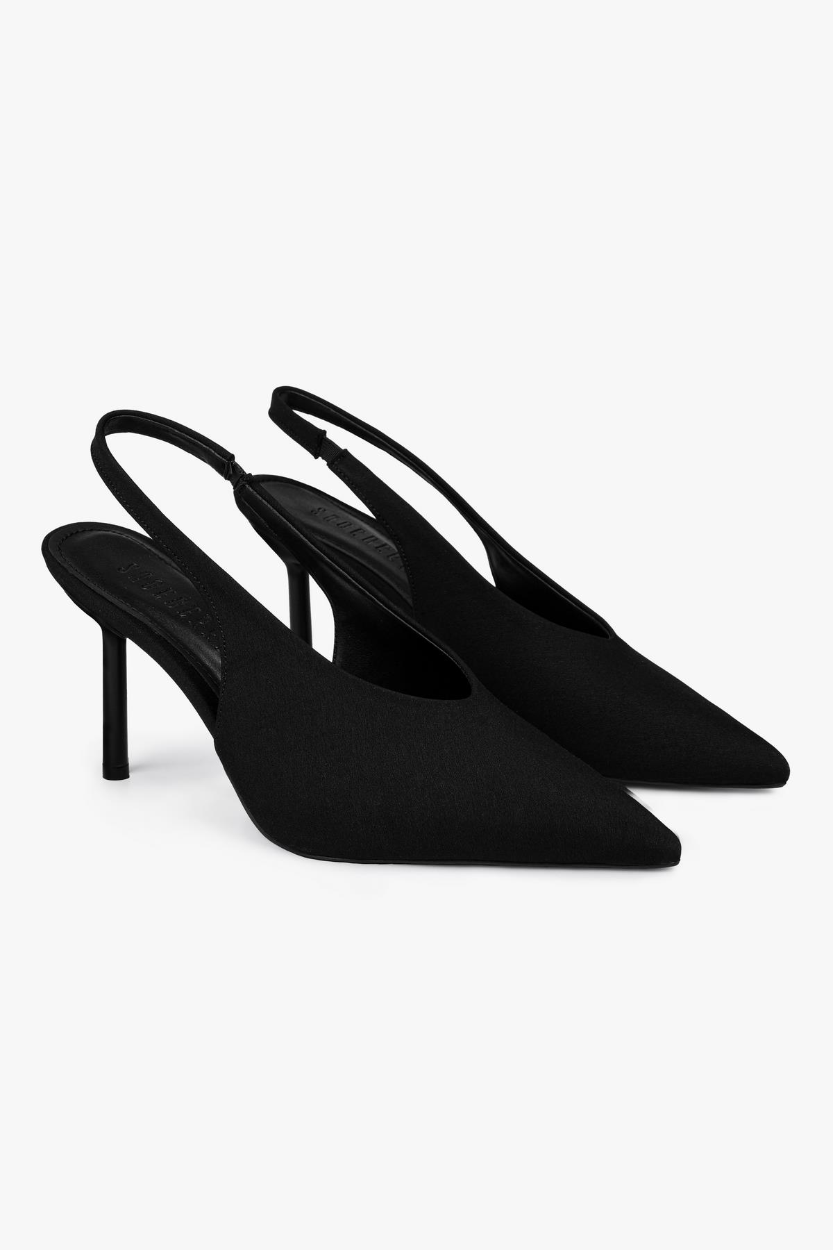 Kadın Vetra Siyah Mat Saten Stiletto