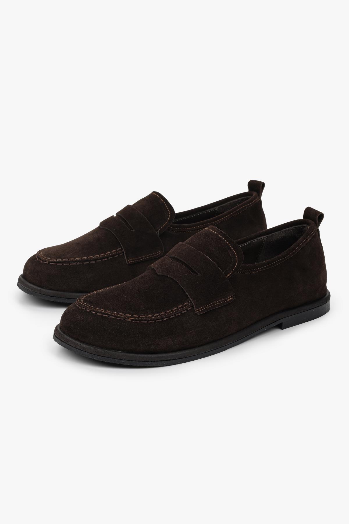 Kadın Zac Acı Kahve Hakiki Süet Deri Loafer · 6