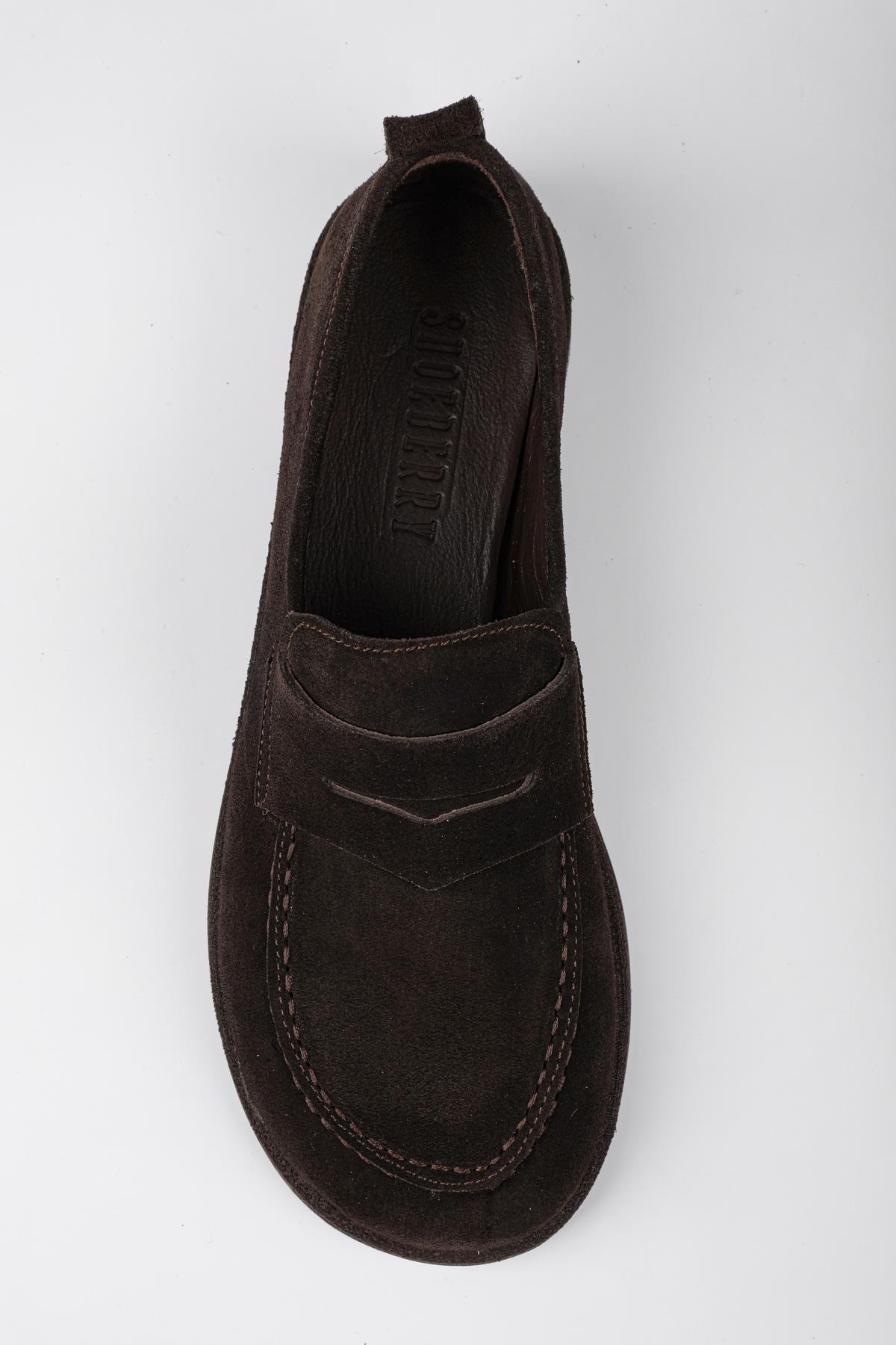 Kadın Zac Acı Kahve Hakiki Süet Deri Loafer · 5