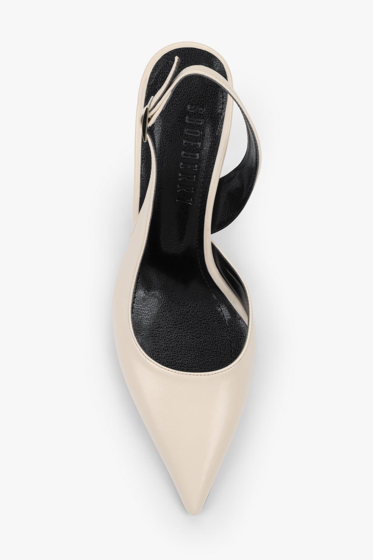 Kadın Zenvia Ekru Cilt Stiletto · 3