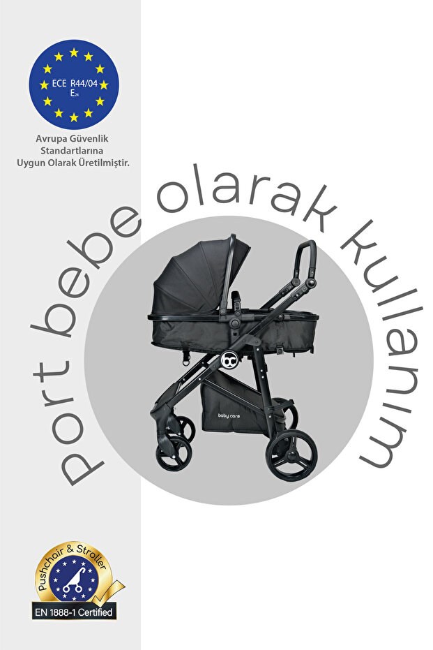 Baby Care Bc-370 Alfa Travel Sistem Bebek Arabası Siyah