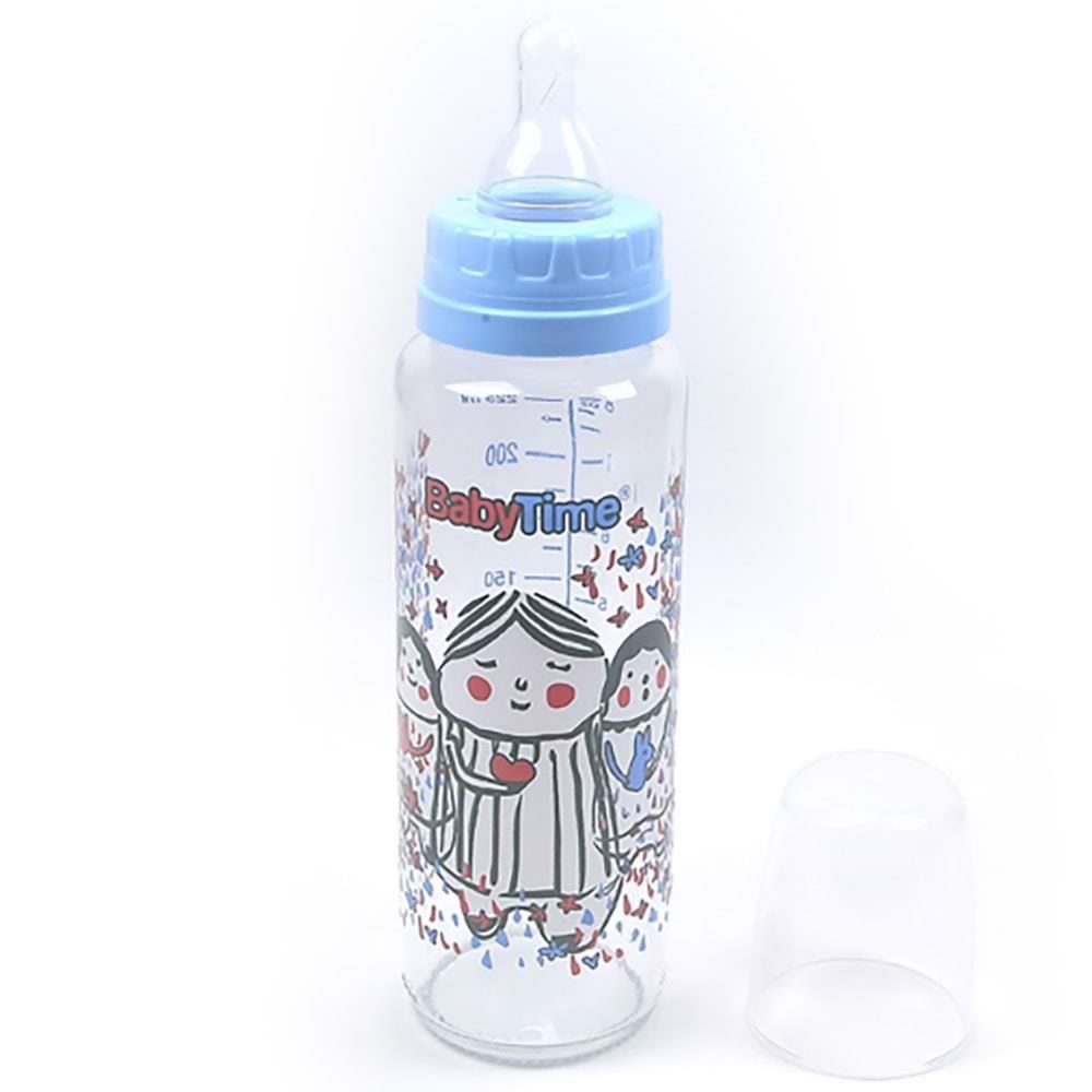 BabyTime Klasik Cam Biberon (Silikon Kiraz Uçlu) 250ml BT073