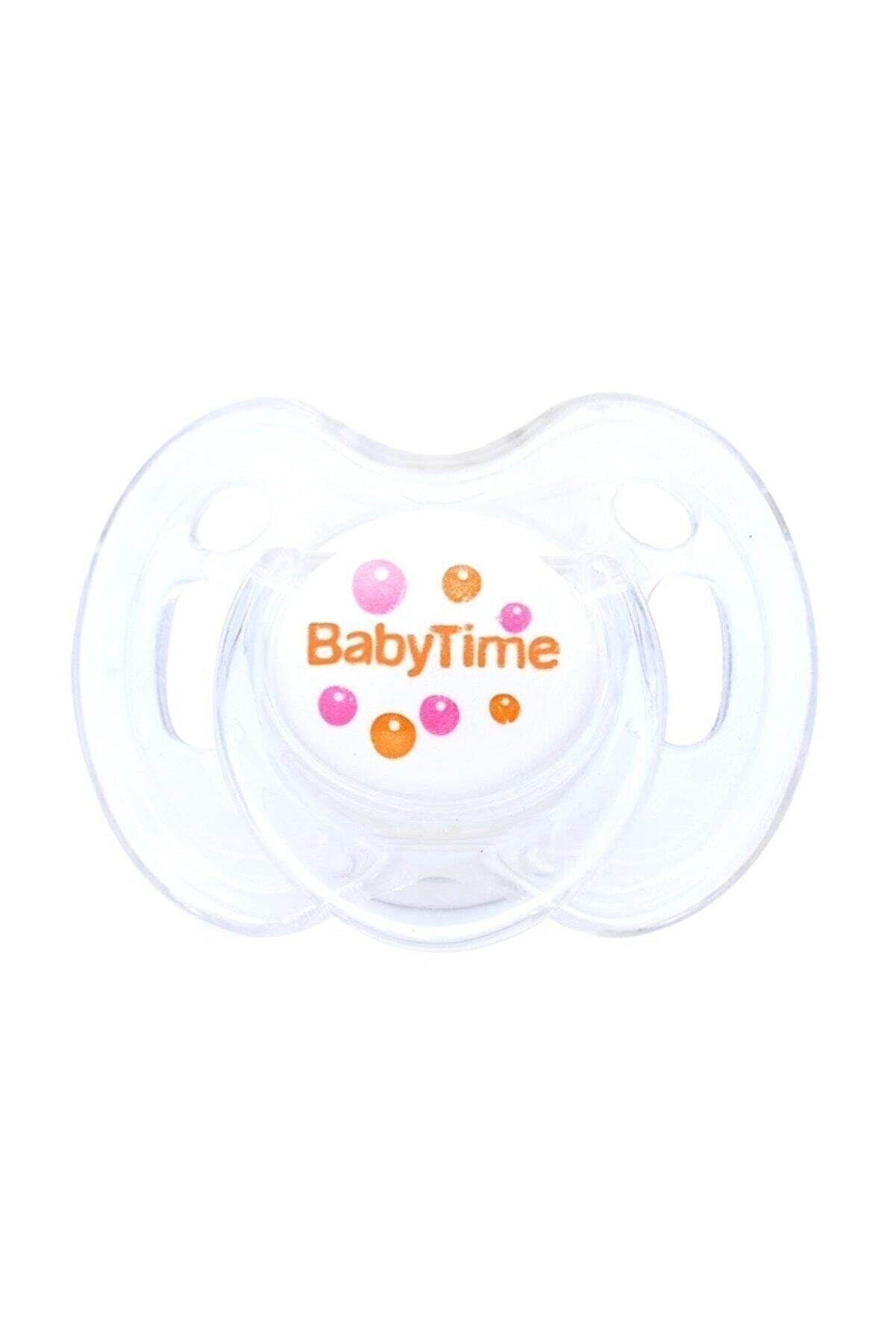 BabyTime Silikon Kiraz Uçlu Koruyucu Kapaklı Şeffaf Desenli Emzik N.2 BT147-2