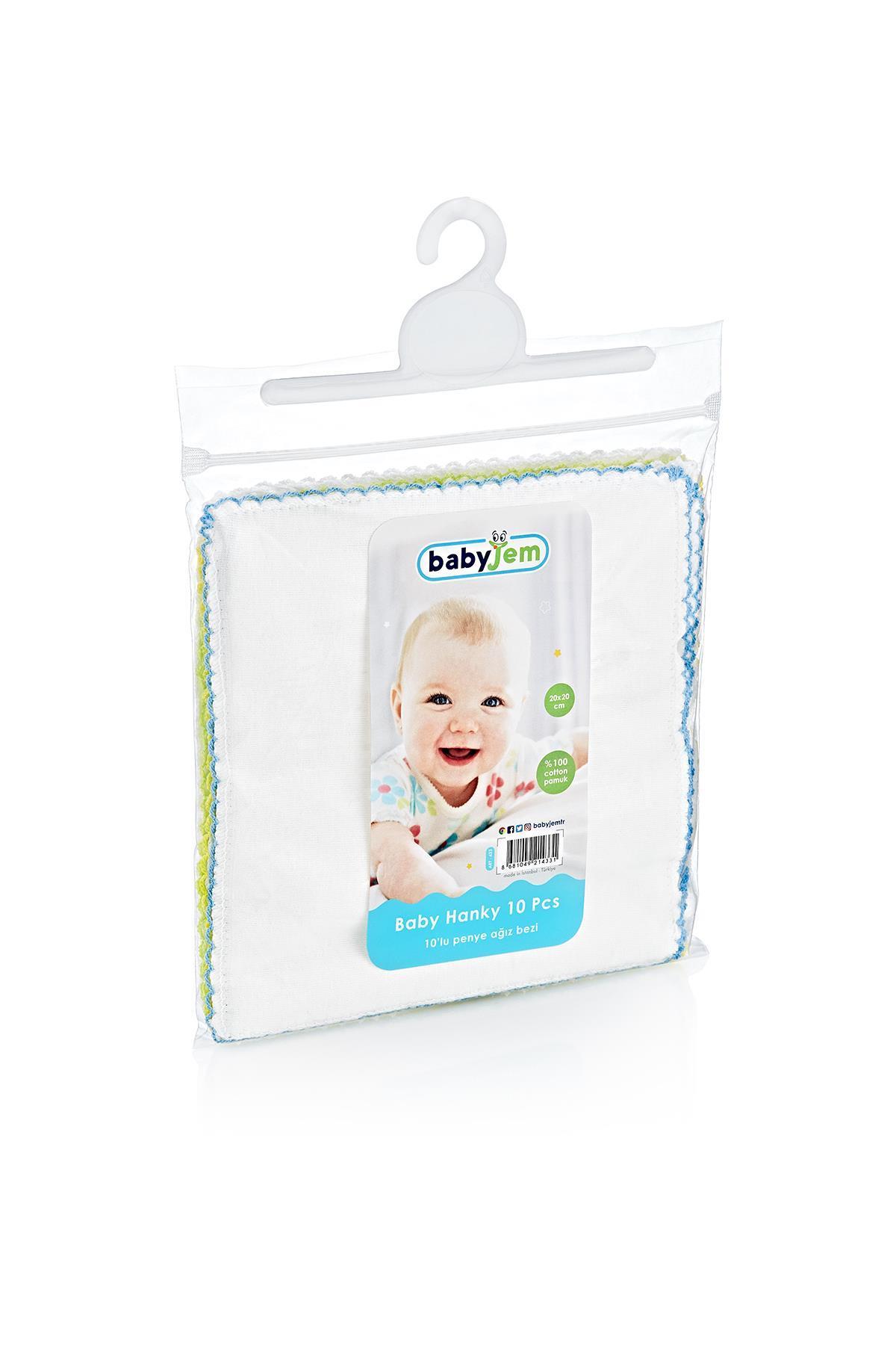 Babyjem 10Lu Penye Ağız Bezi Beyaz 28*28  025