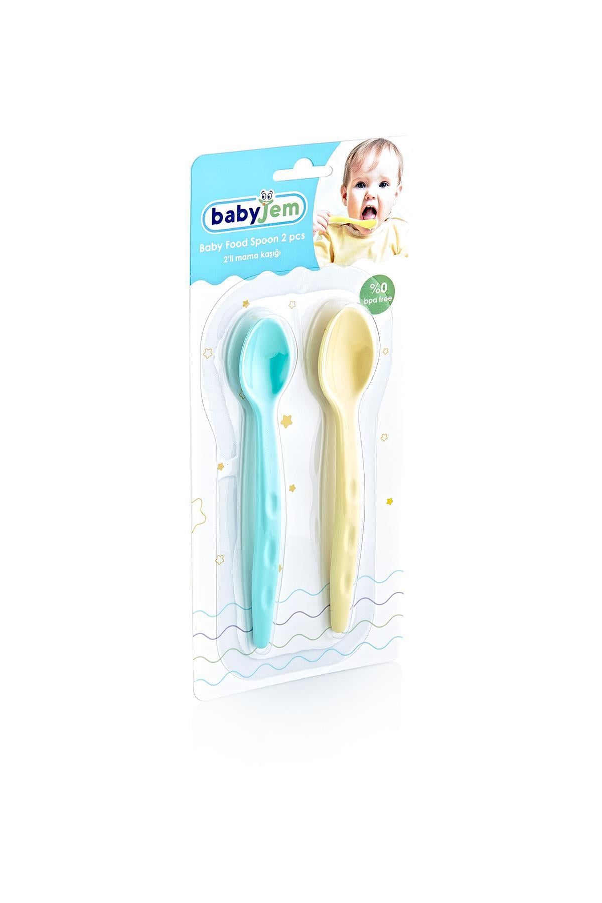 Babyjem 2Li Mama Kaşığı Yeşil-Sarı 494