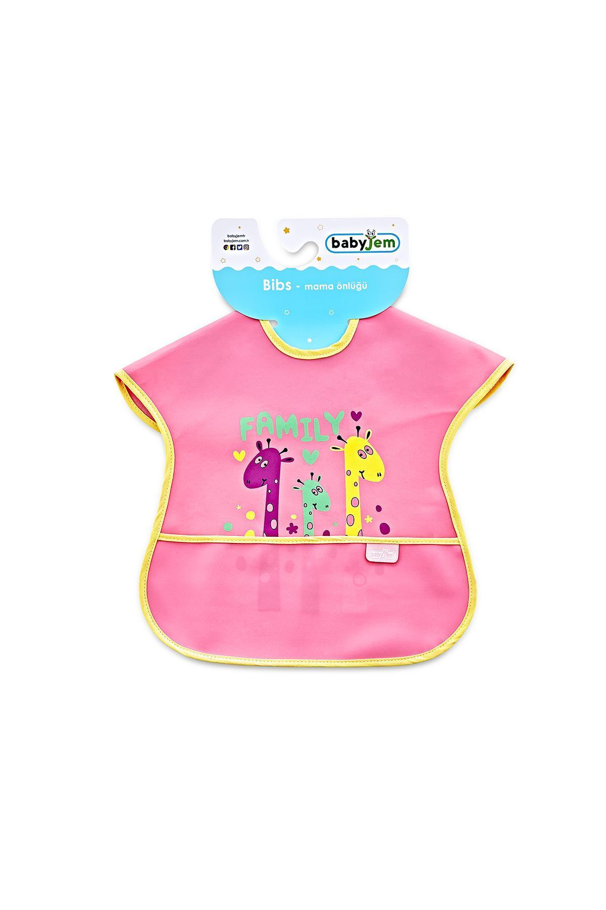 Babyjem Poli Muşamba Önlük Büyük Pembe 029