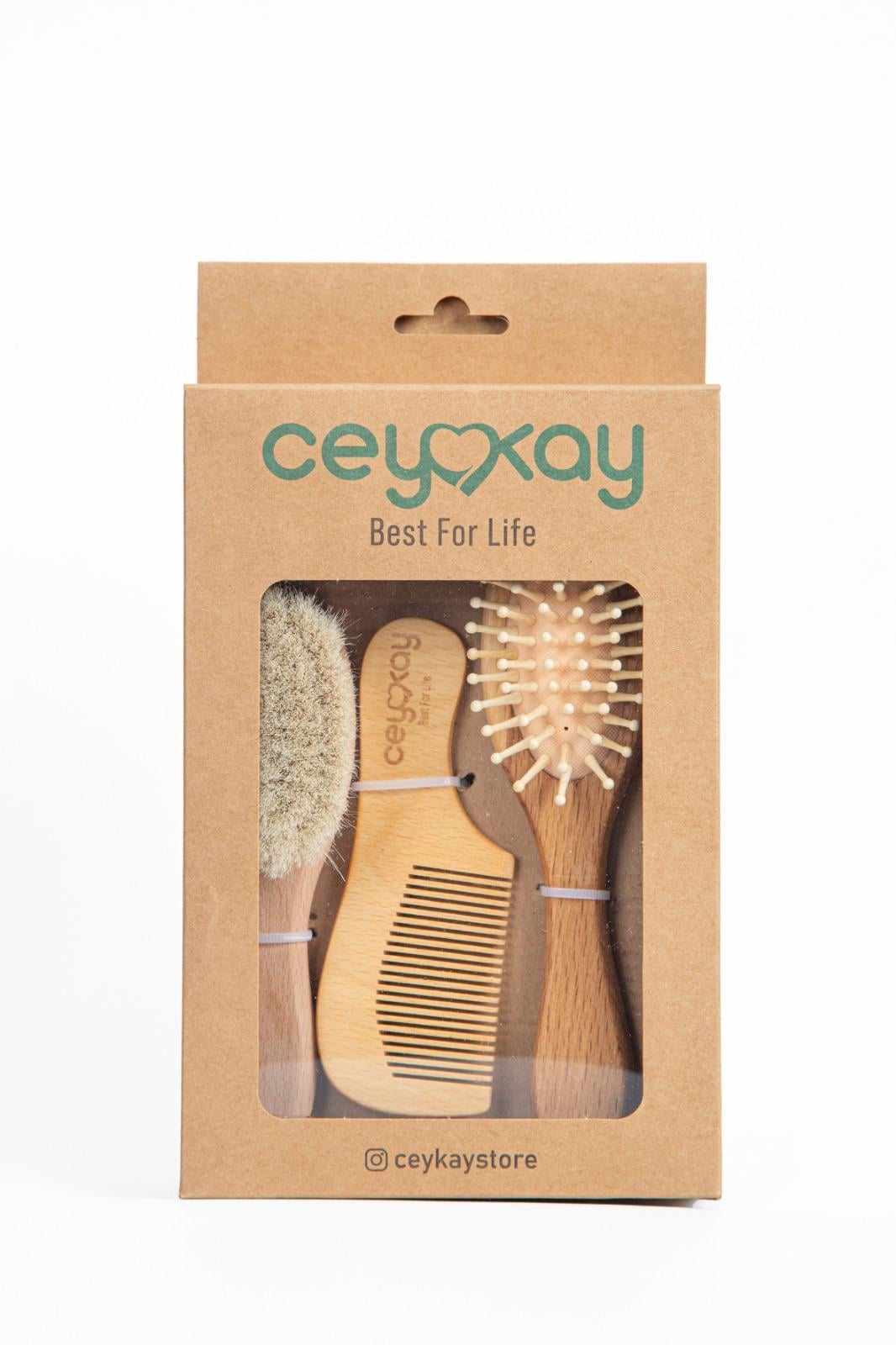 Cey&Kay Yeni Doğan Bebek Fırca Tarak Seti 3 Lü