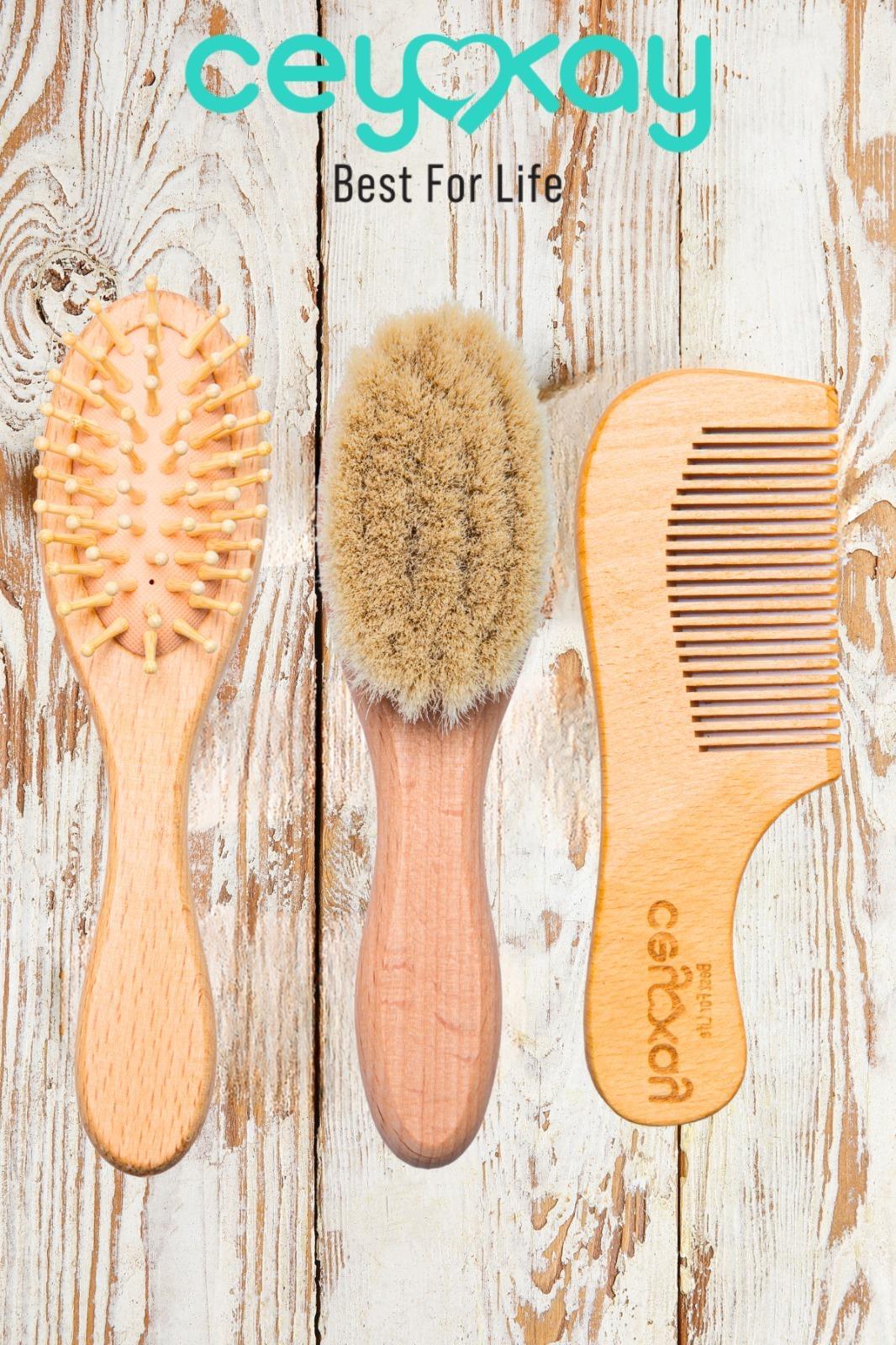 Cey&Kay Yeni Doğan Bebek Fırca Tarak Seti 3 Lü