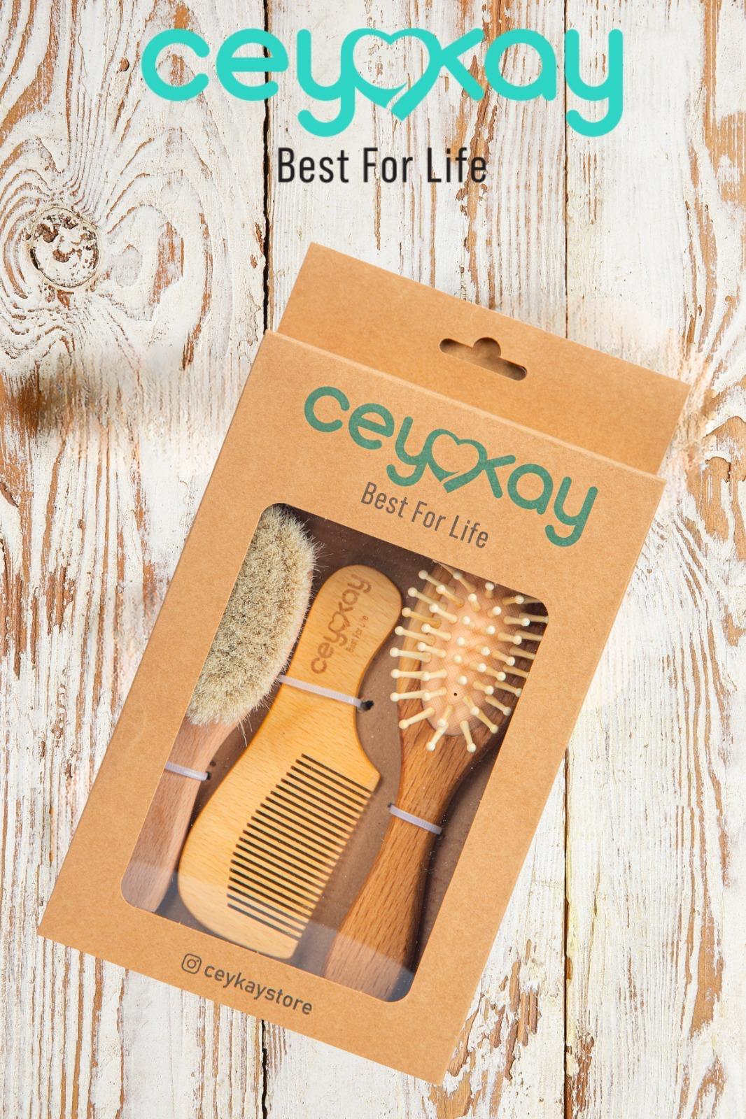 Cey&Kay Yeni Doğan Bebek Fırca Tarak Seti 3 Lü