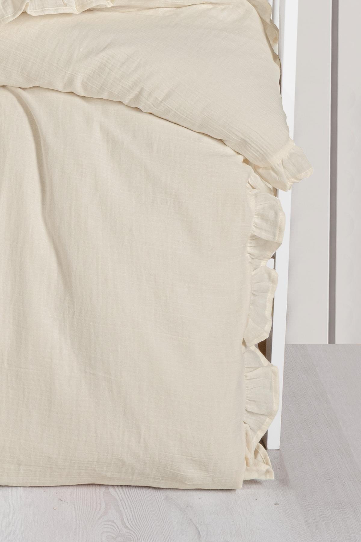 Kanz - 2 Kat Fırfırlı Bebek Müslin Nev.(knz-023) 152.01.0261.Krem--------