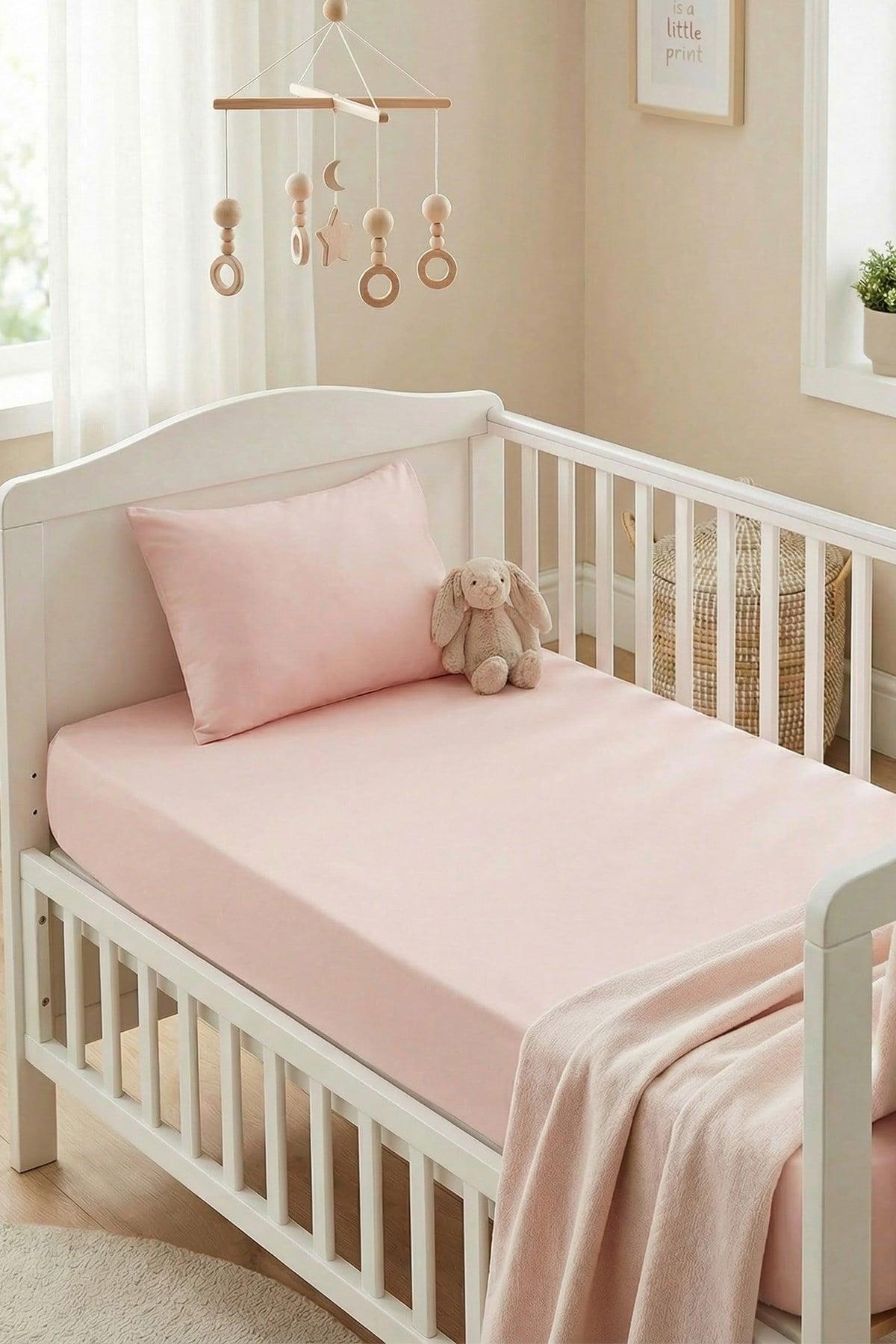 Kanz - Bebek Ranforce Lastikli Çarşaf Set(knz-004) 152.01.0268.Pudra-------