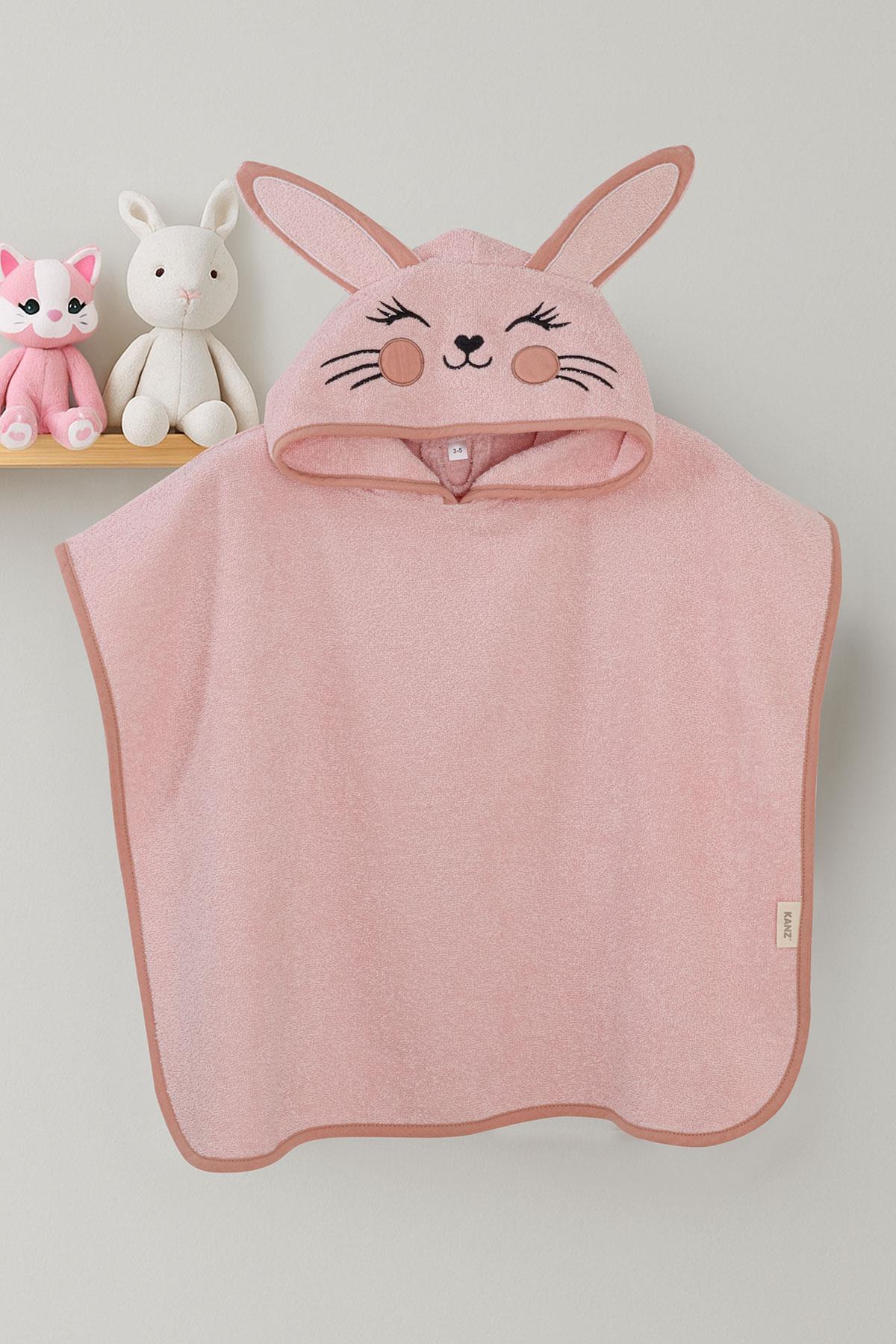 Kanz - Nakışlı Havlu Panço 2-3 Yaş(knz-038) 153.01.0221.Bunny-Açık-P