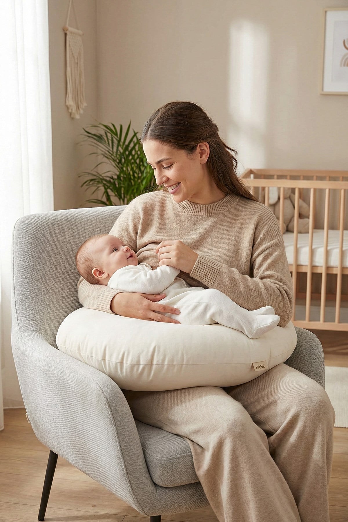 Kanz Bebek Emzirme Minderi Knz-036 Beyaz