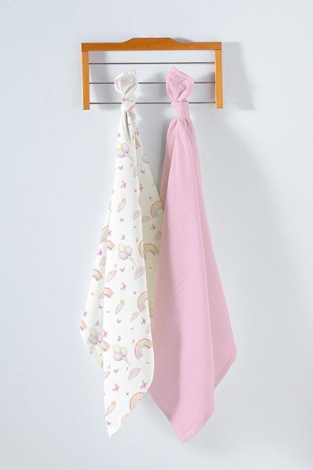 Kanz Çok Amaçlı Bebek Müslin Örtüsü 2Li Set - Soft Rainbow