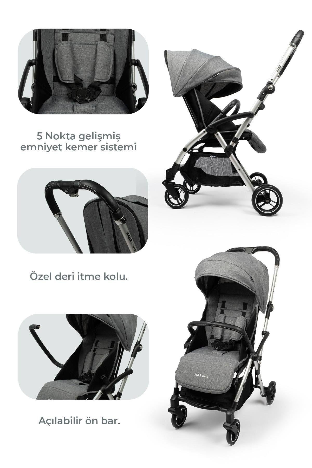 Kanz Marcus Heavy Kabin Travel Bebek Arabası Gri