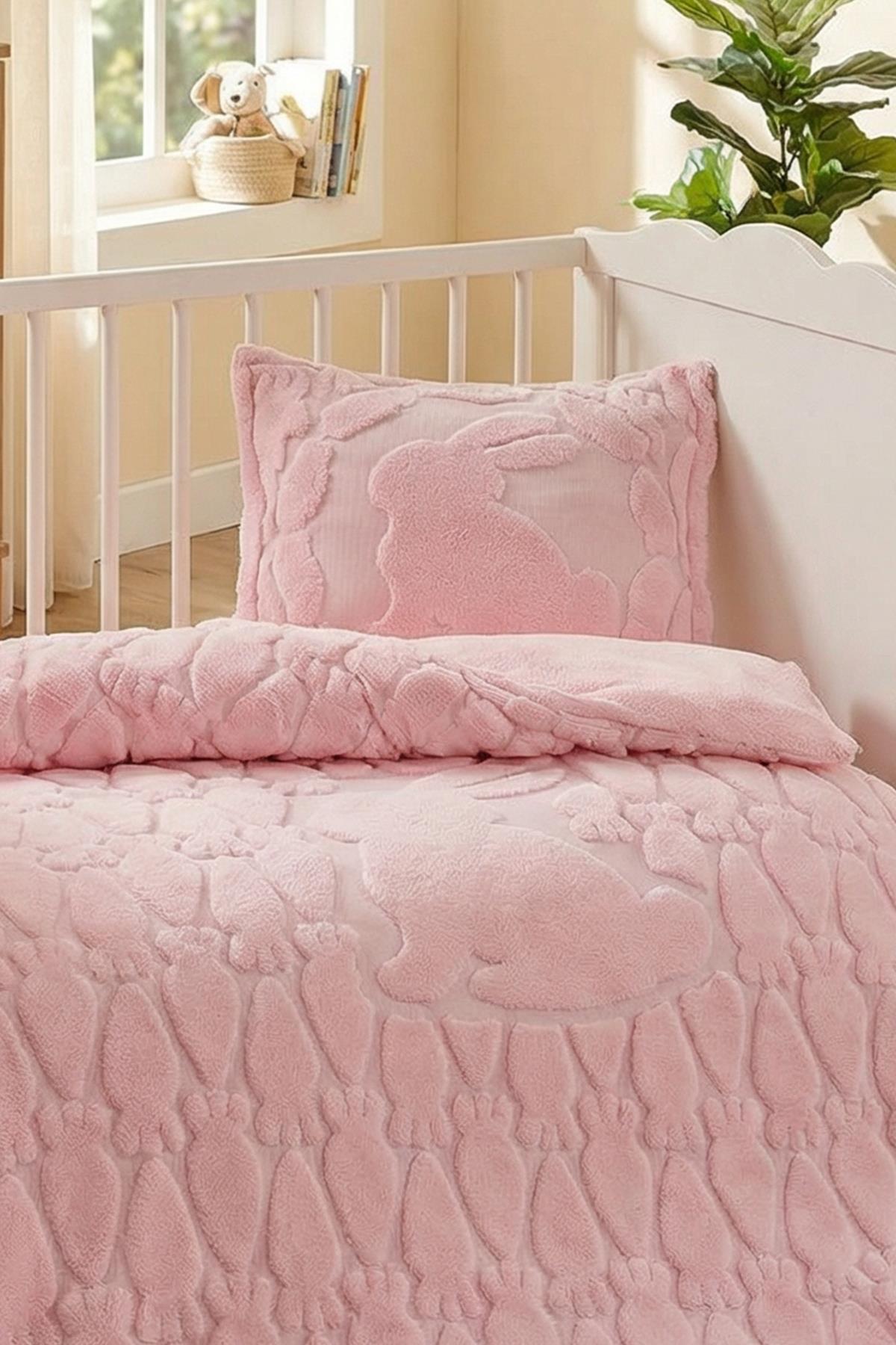 Kanz Rabbit Welsoft Nevresim Takımı Pudra