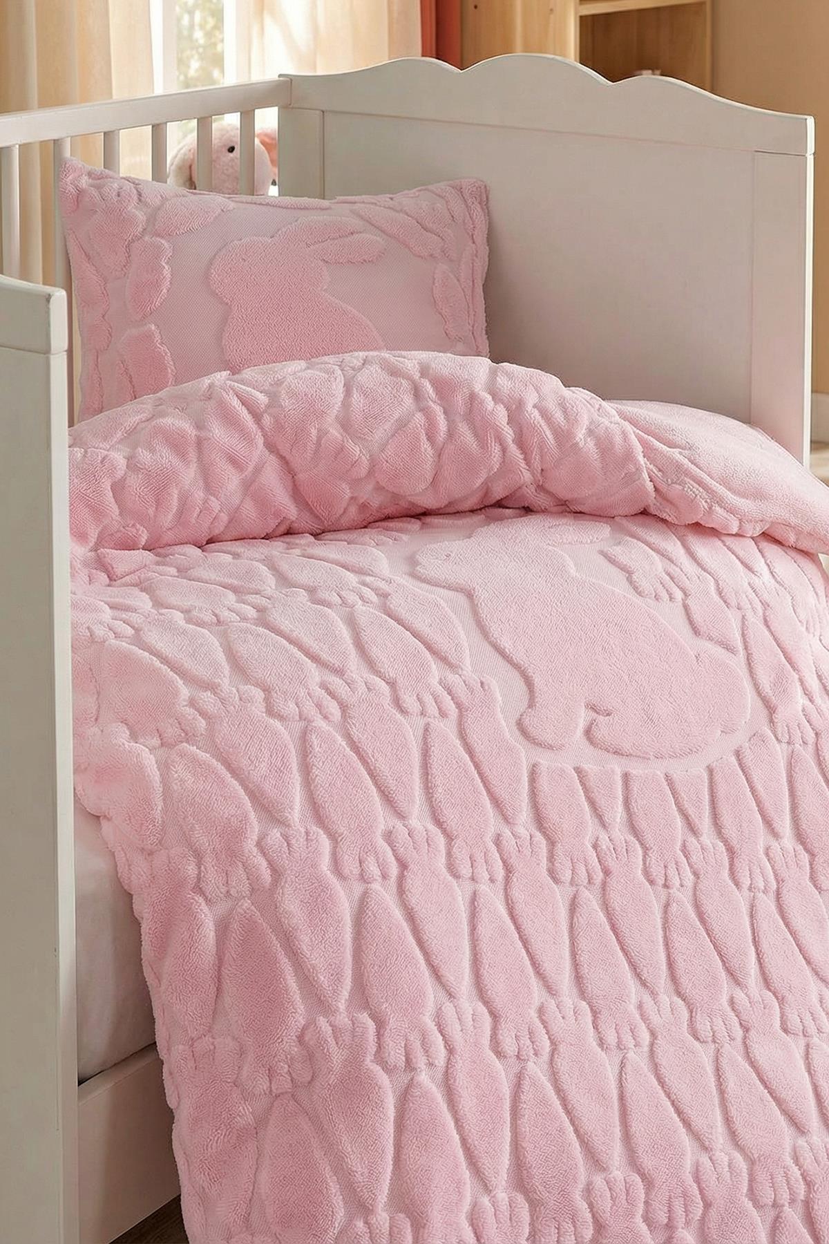 Kanz Rabbit Welsoft Nevresim Takımı Pudra