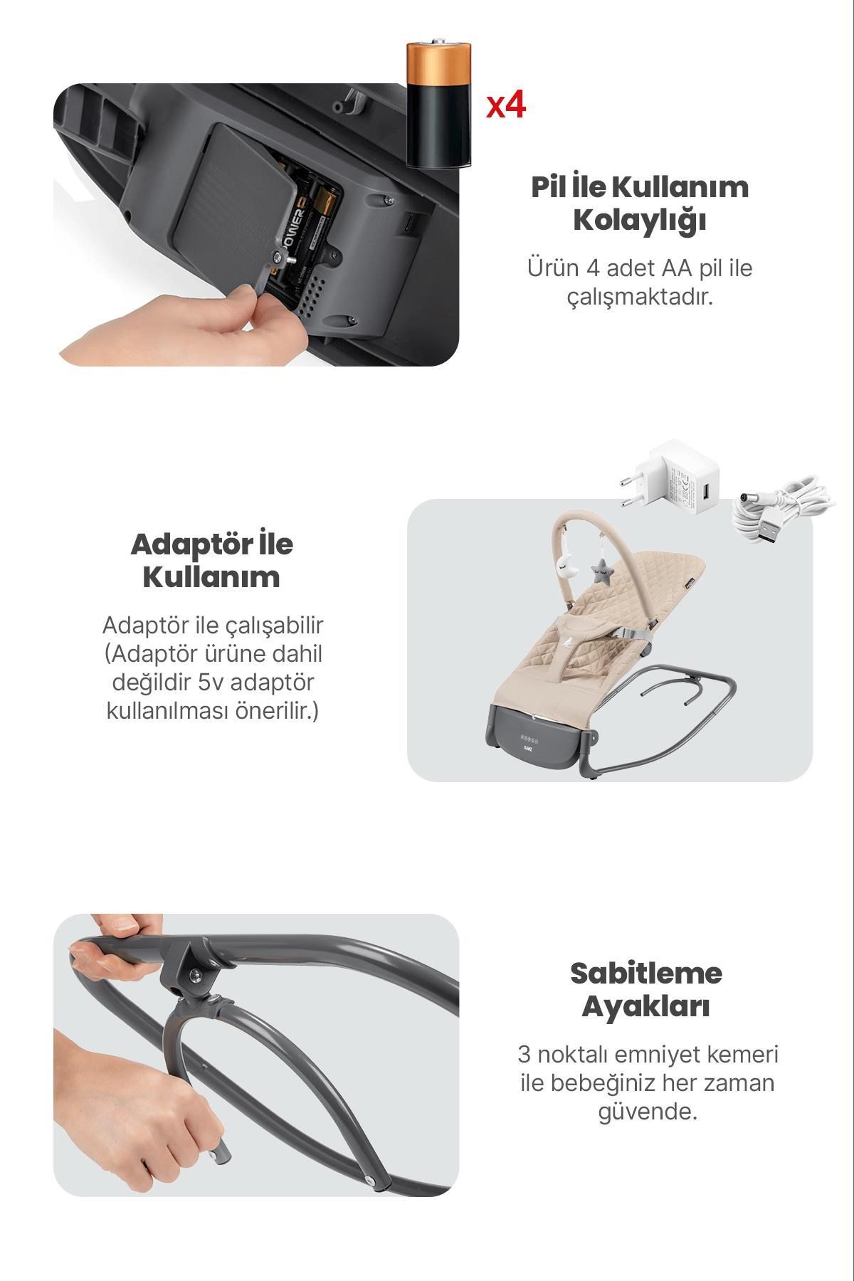 Kanz Robin Elektrikli Ana Kucağı  Khakı