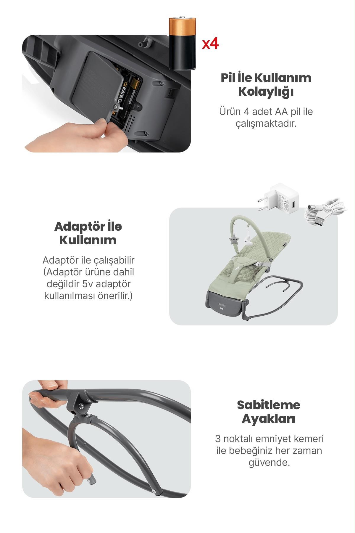 Kanz Robin Elektrikli Ana Kucağı Green