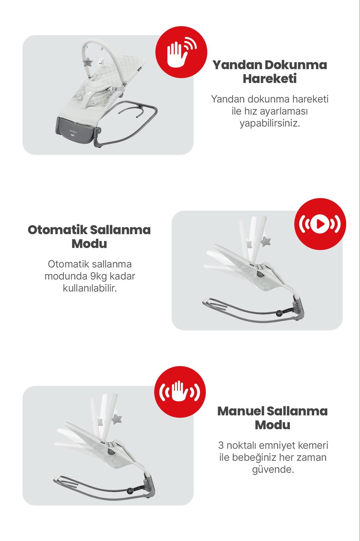 Kanz Robin Elektrikli Ana Kucağı Grey Green
