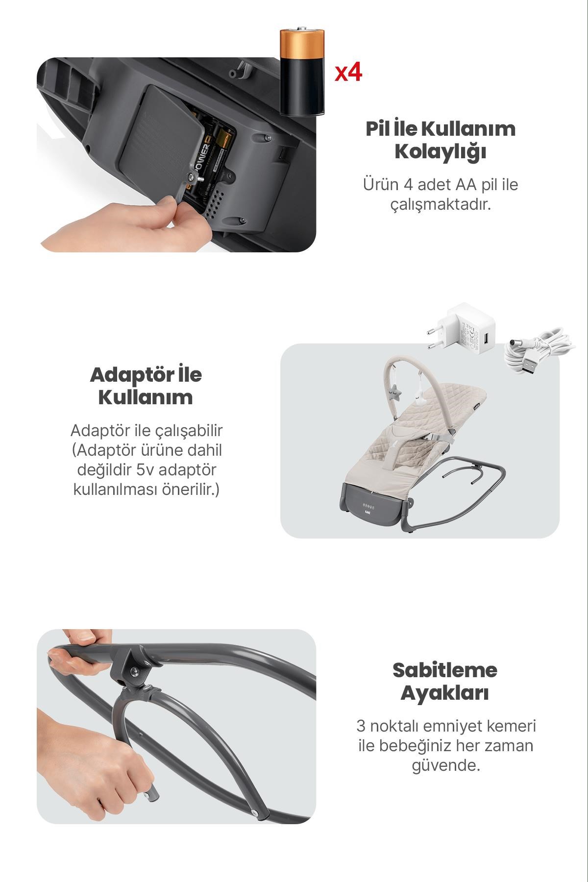 Kanz Robin Elektrikli Ana Kucağıi Beıge