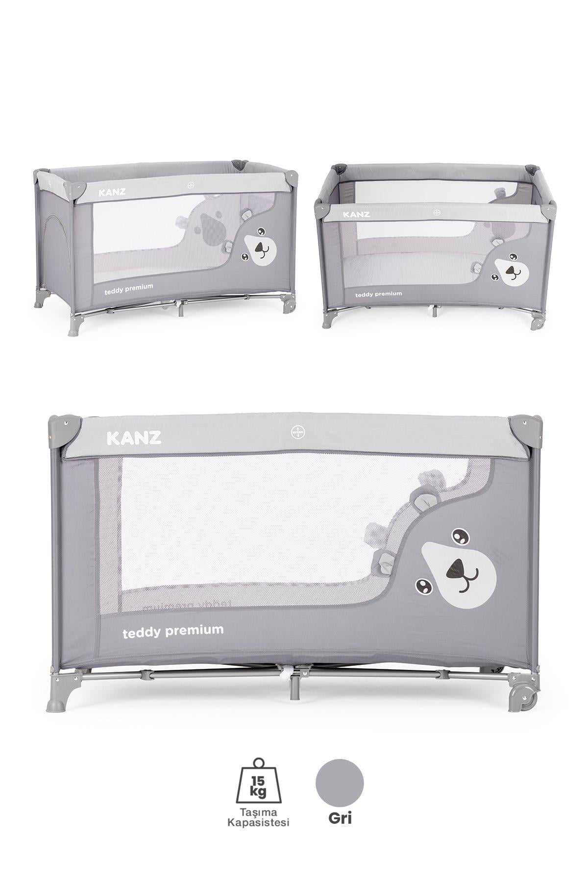 Kanz Teddy Premium Oyun Parkı ve Park Yatak Gri 60 x 120