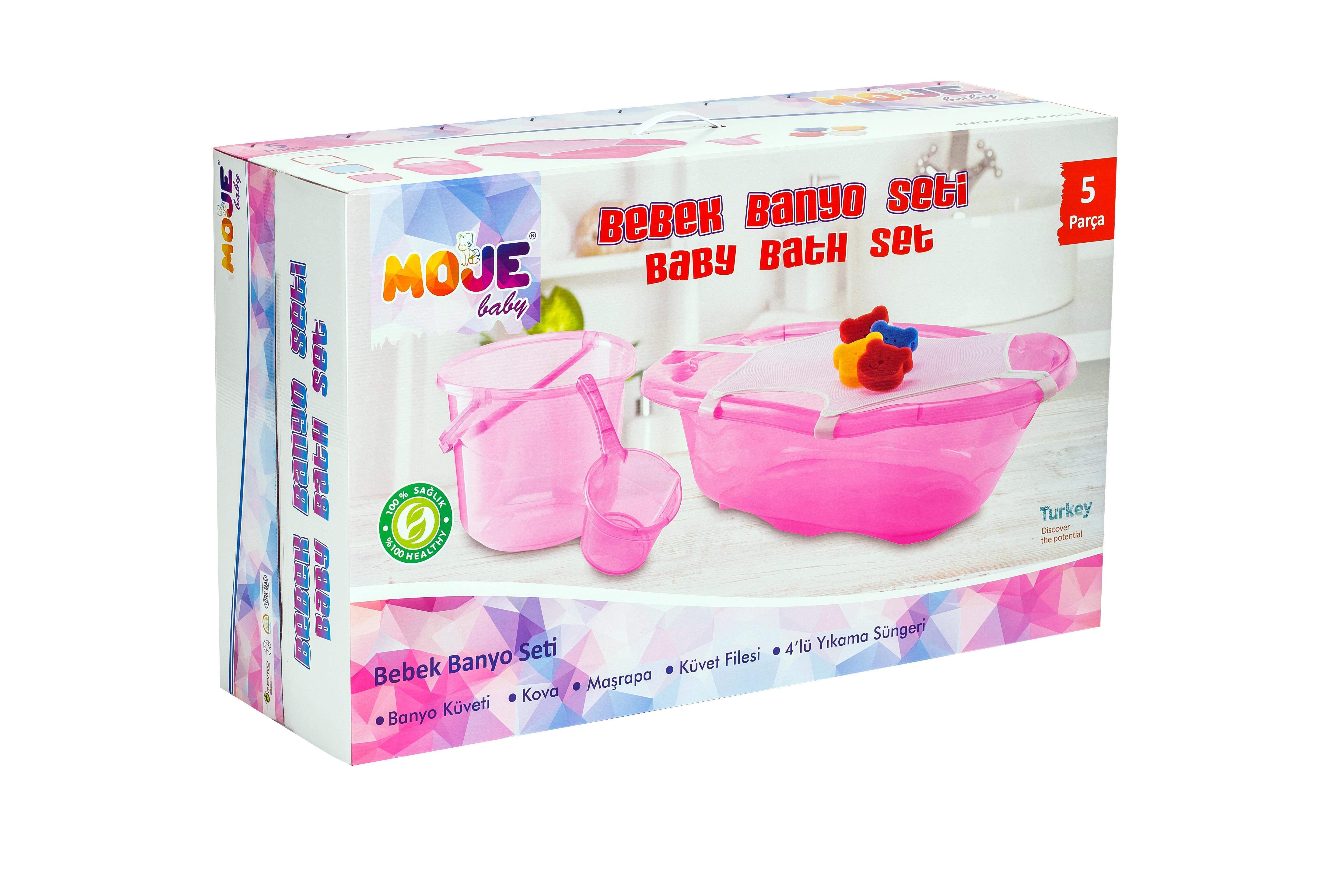 Moje 5li Banyo Küveti Set  Pembe