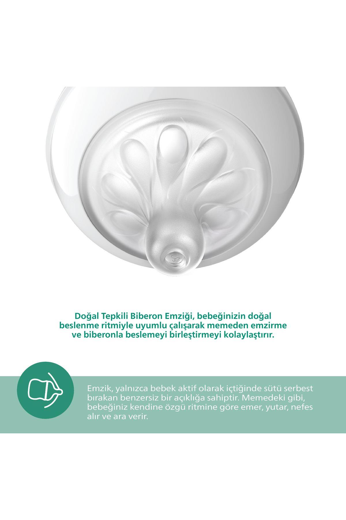 Philips Avent Scy933/01  Natural Response Doğal Tepkili Cam Biberon, 240ml, 1 Ay