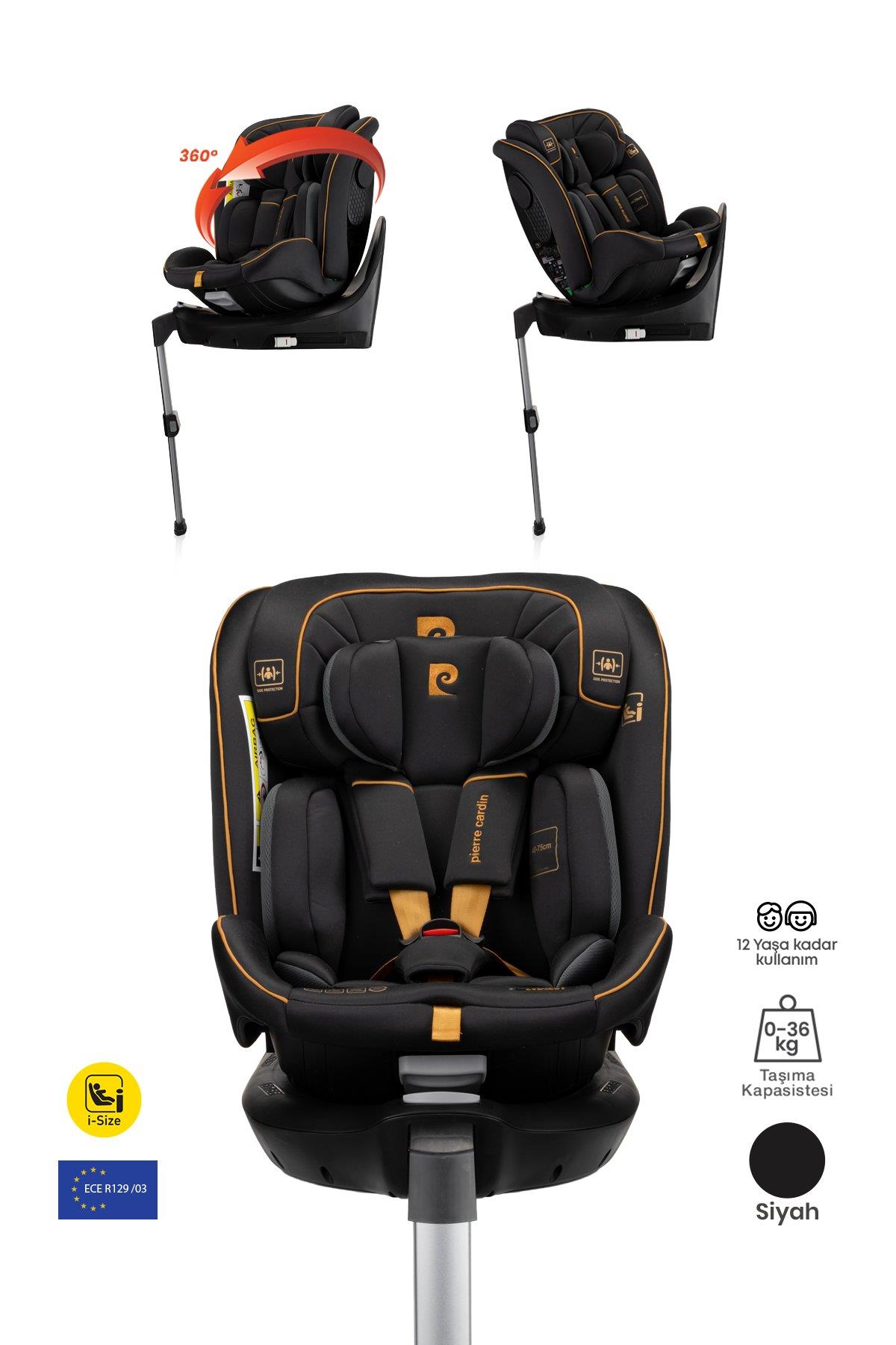 Pierre Cardin Everest Oto Koltuğu 0-36 Kg 360° - Siyah