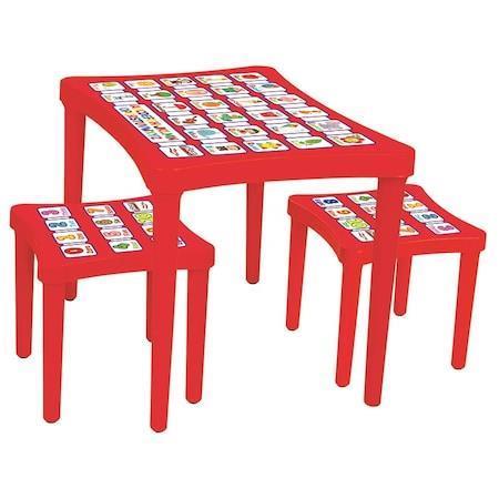 Pilsan Story İki Tabureli Çocuk Ders Çalışma Masası Kırmızı
